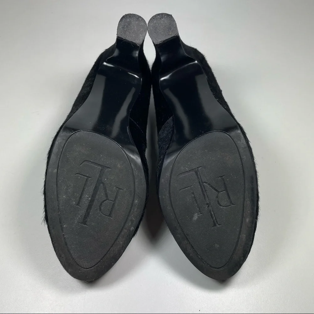 Lauren Ralph Lauren black cowhide black suede Mary Janes pumps Size 6 - Picture 3 of 10